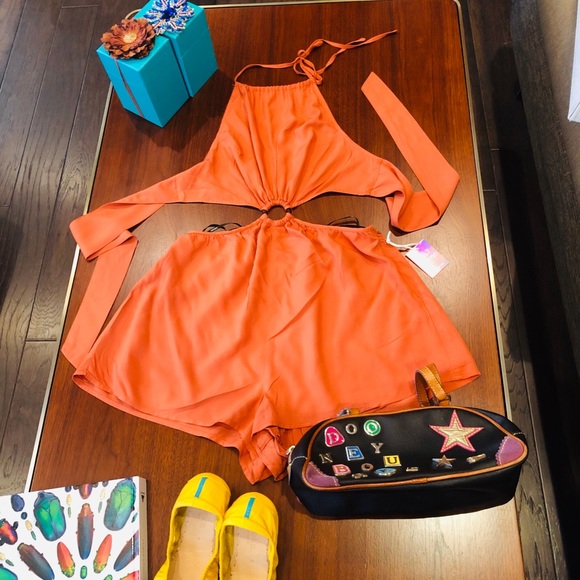 Salt Canyon Romper/Halter Top and Shorts with Ring - Picture 1 of 5